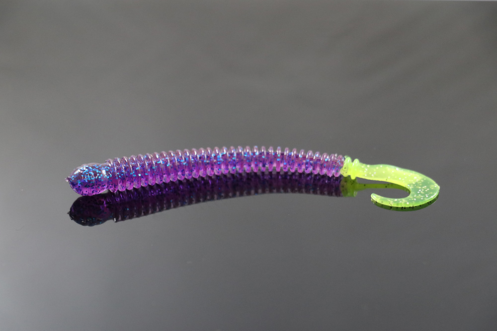 Bass Walleye Lure Ring Rib Worm rubber disc 50 ct BLACK BLUE  4" RINGWORMS 